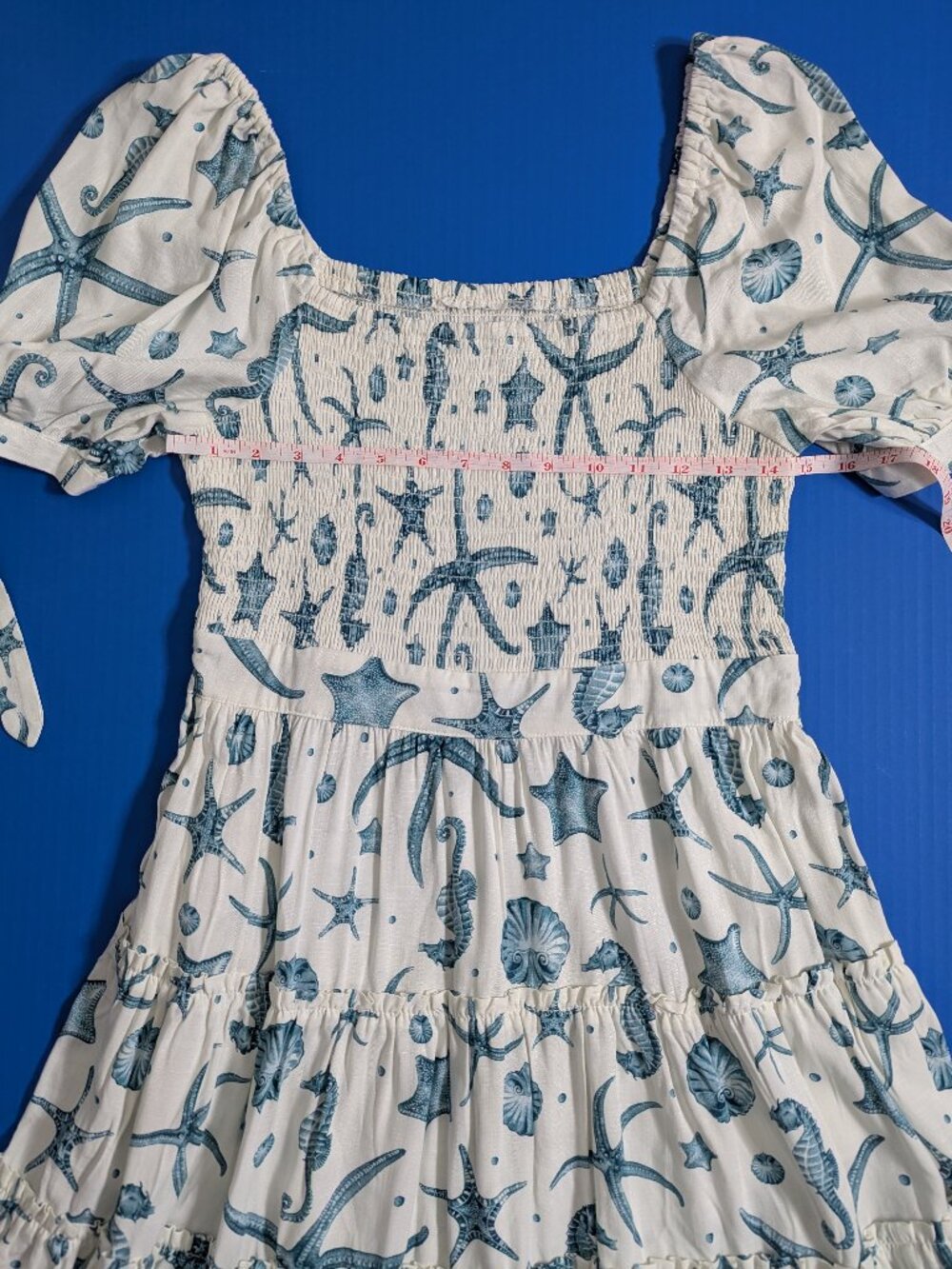NWOT Agua Bendita x Target Deep Sea Print Puff Sleeve Mini Dress Size S - Picture 6 of 13